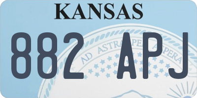 KS license plate 882APJ