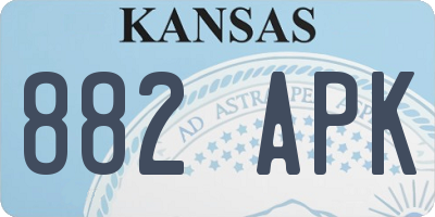 KS license plate 882APK
