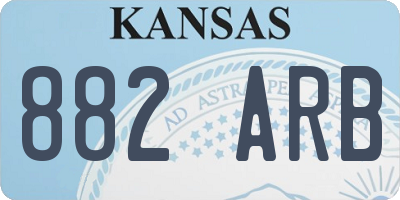 KS license plate 882ARB