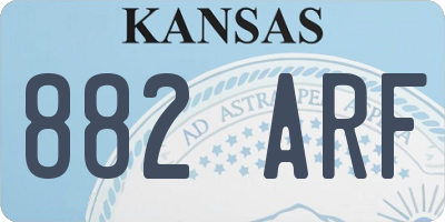 KS license plate 882ARF