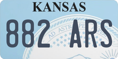 KS license plate 882ARS