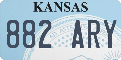 KS license plate 882ARY