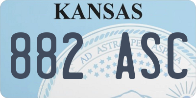 KS license plate 882ASC