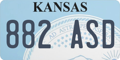 KS license plate 882ASD
