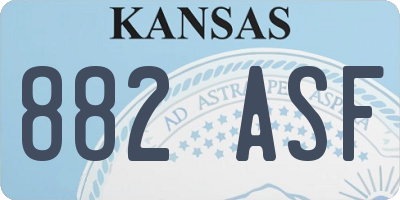 KS license plate 882ASF
