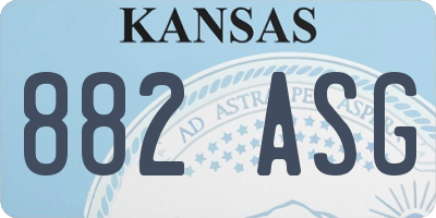 KS license plate 882ASG