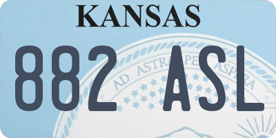 KS license plate 882ASL