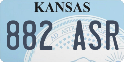 KS license plate 882ASR