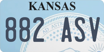 KS license plate 882ASV