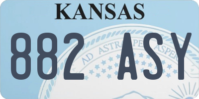 KS license plate 882ASY
