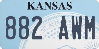 KS license plate 882AWM
