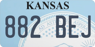 KS license plate 882BEJ