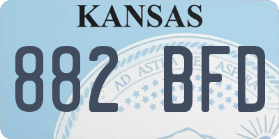 KS license plate 882BFD