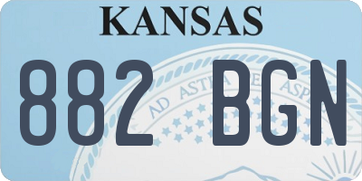 KS license plate 882BGN
