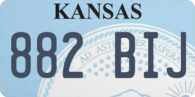 KS license plate 882BIJ