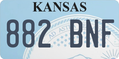 KS license plate 882BNF