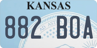 KS license plate 882BOA