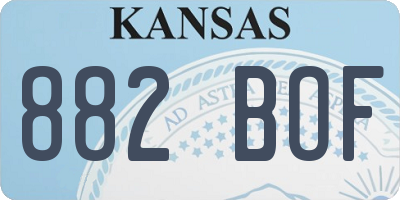 KS license plate 882BOF