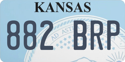 KS license plate 882BRP