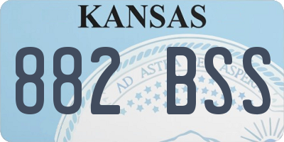 KS license plate 882BSS
