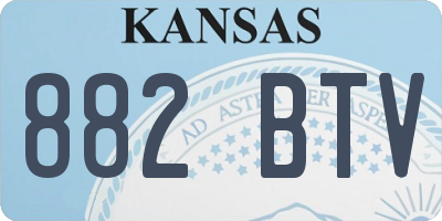 KS license plate 882BTV