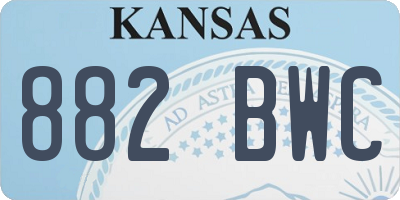 KS license plate 882BWC