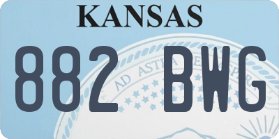 KS license plate 882BWG