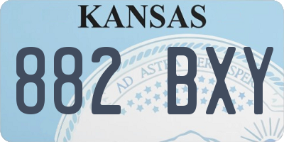 KS license plate 882BXY