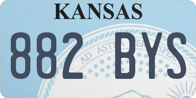 KS license plate 882BYS