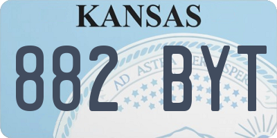 KS license plate 882BYT