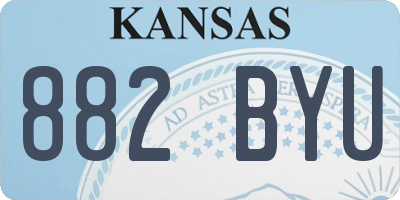 KS license plate 882BYU