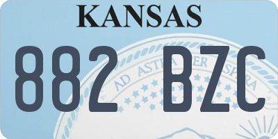 KS license plate 882BZC