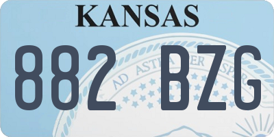 KS license plate 882BZG