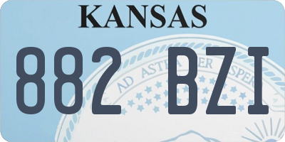 KS license plate 882BZI