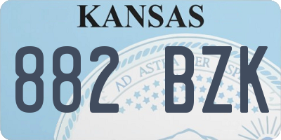 KS license plate 882BZK