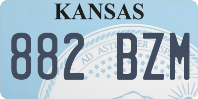 KS license plate 882BZM