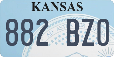 KS license plate 882BZO