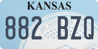 KS license plate 882BZQ