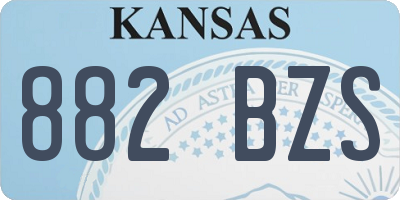 KS license plate 882BZS