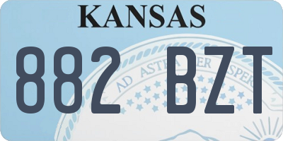 KS license plate 882BZT