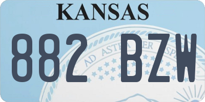 KS license plate 882BZW