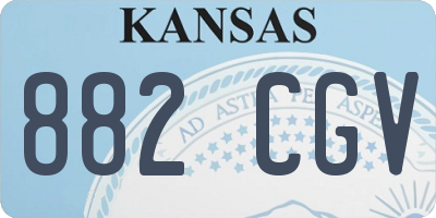KS license plate 882CGV