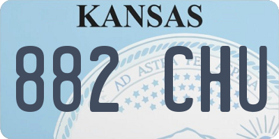 KS license plate 882CHU