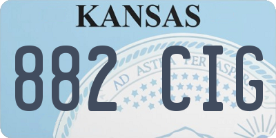KS license plate 882CIG