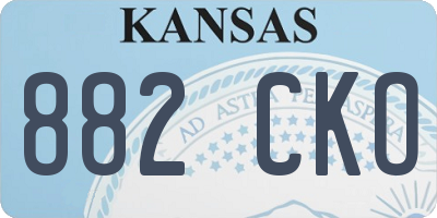 KS license plate 882CKO