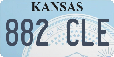 KS license plate 882CLE