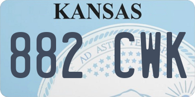 KS license plate 882CWK
