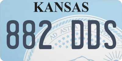 KS license plate 882DDS