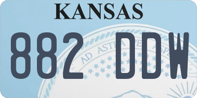 KS license plate 882DDW
