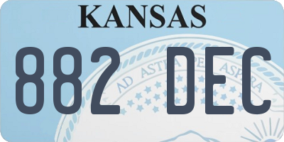 KS license plate 882DEC